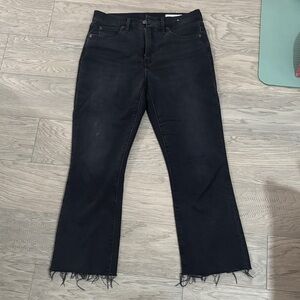 GAP Black Flare Jeans with Frayed Hem